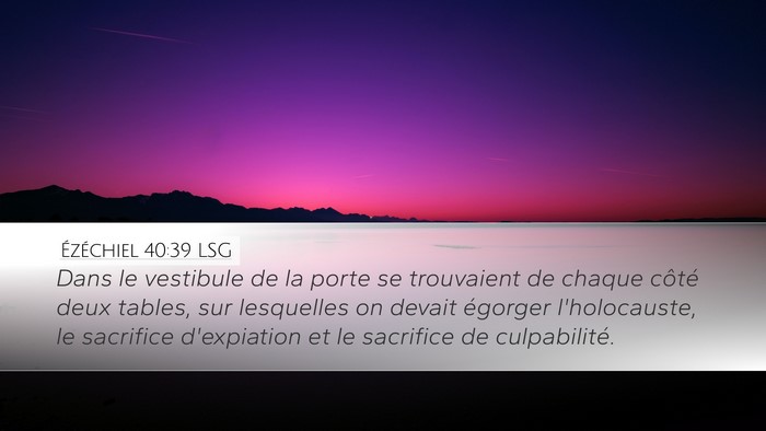 Ézéchiel 40:39 LSG Bible Verse Image