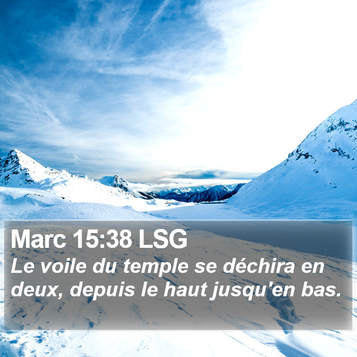 Marc 15:38 LSG - Le voile du temple se déchira en deux, depuis le