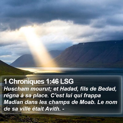 1 Chroniques 1:46 LSG Bible Verse Image