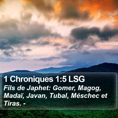1 Chroniques 1:5 LSG Bible Verse Image