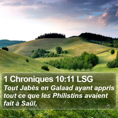 1 Chroniques 10:11 LSG Bible Verse Image