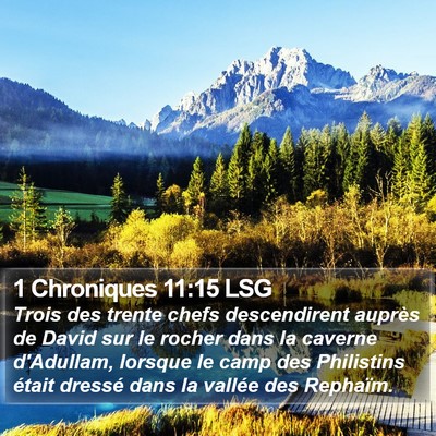 1 Chroniques 11:15 LSG Bible Verse Image