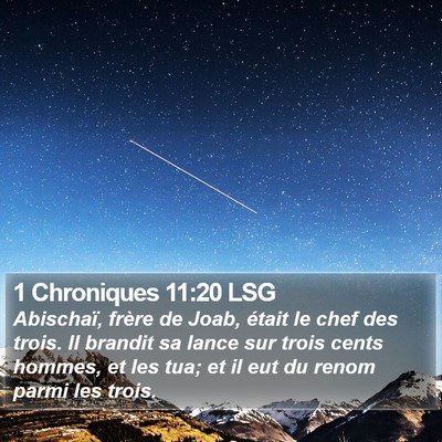 1 Chroniques 11:20 LSG Bible Verse Image