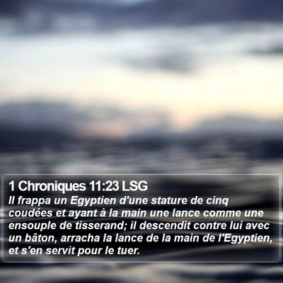 1 Chroniques 11:23 LSG Bible Verse Image
