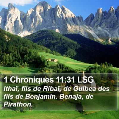 1 Chroniques 11:31 LSG Bible Verse Image