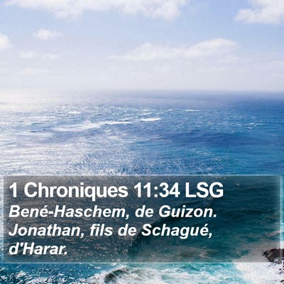 1 Chroniques 11:34 LSG Bible Verse Image