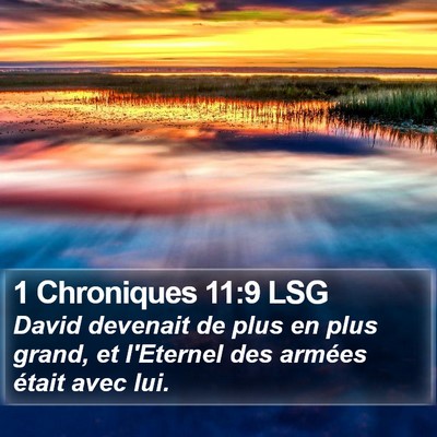 1 Chroniques 11:9 LSG Bible Verse Image