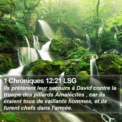 1 Chroniques 12:21 LSG Bible Verse Image