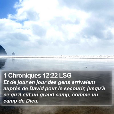 1 Chroniques 12:22 LSG Bible Verse Image