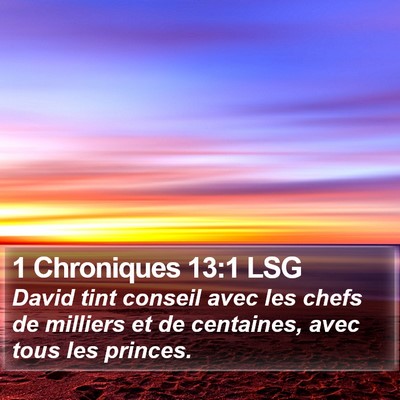 1 Chroniques 13:1 LSG Bible Verse Image