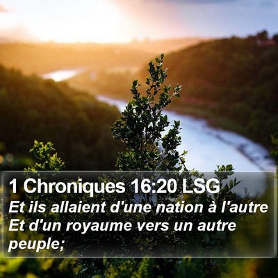 1 Chroniques 16:20 LSG Bible Verse Image