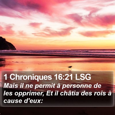 1 Chroniques 16:21 LSG Bible Verse Image