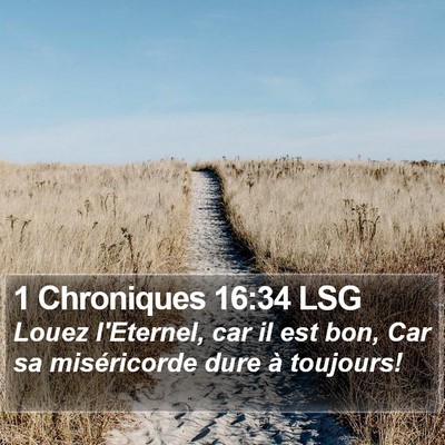1 Chroniques 16:34 LSG Bible Verse Image