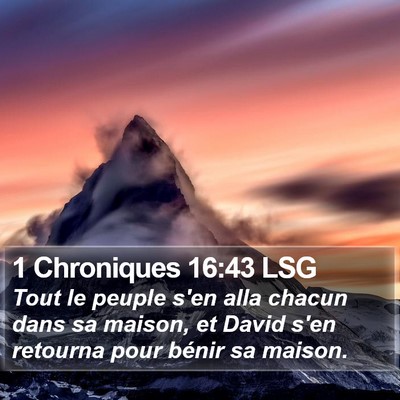 1 Chroniques 16:43 LSG Bible Verse Image