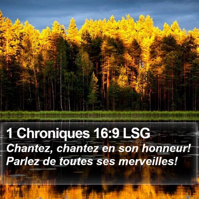 1 Chroniques 16:9 LSG Bible Verse Image