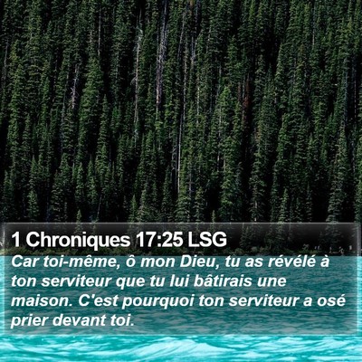 1 Chroniques 17:25 LSG Bible Verse Image