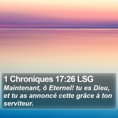 1 Chroniques 17:26 LSG Bible Verse Image