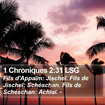 1 Chroniques 2:31 LSG Bible Verse Image