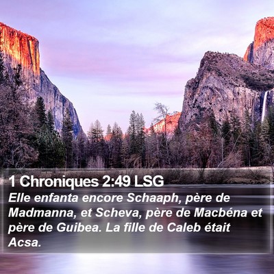 1 Chroniques 2:49 LSG Bible Verse Image