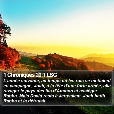1 Chroniques 20:1 LSG Bible Verse Image