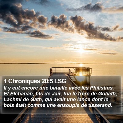 1 Chroniques 20:5 LSG Bible Verse Image