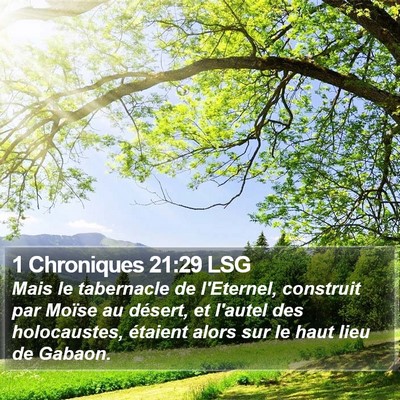 1 Chroniques 21:29 LSG Bible Verse Image