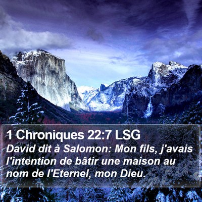 1 Chroniques 22:7 LSG Bible Verse Image