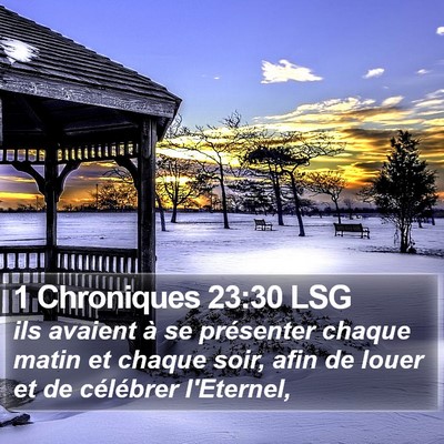 1 Chroniques 23:30 LSG Bible Verse Image