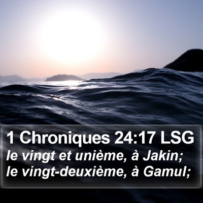 1 Chroniques 24:17 LSG Bible Verse Image