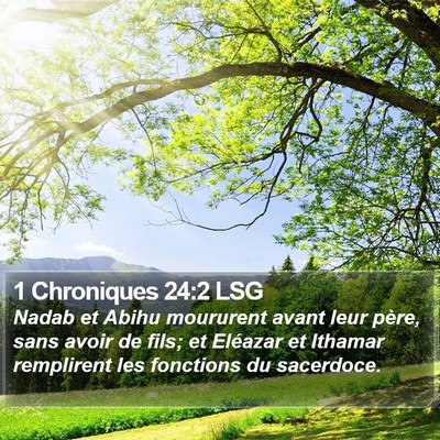 1 Chroniques 24:2 LSG Bible Verse Image