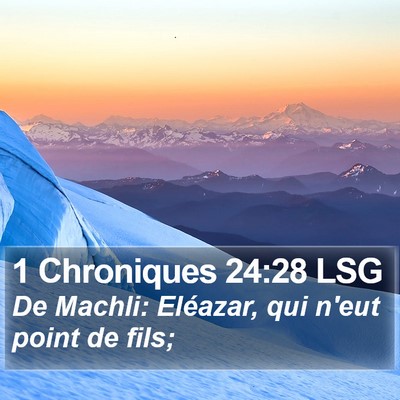 1 Chroniques 24:28 LSG Bible Verse Image