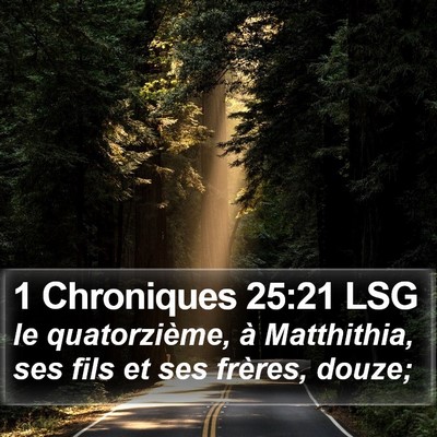 1 Chroniques 25:21 LSG Bible Verse Image