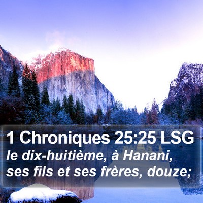1 Chroniques 25:25 LSG Bible Verse Image