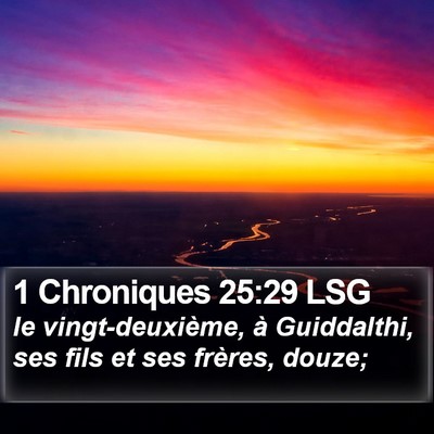 1 Chroniques 25:29 LSG Bible Verse Image