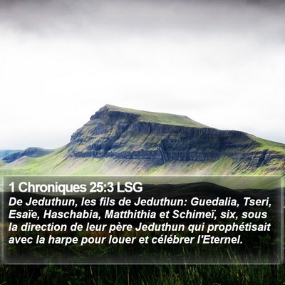 1 Chroniques 25:3 LSG Bible Verse Image