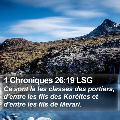 1 Chroniques 26:19 LSG Bible Verse Image