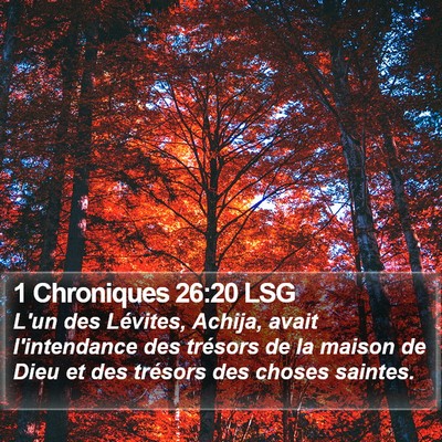 1 Chroniques 26:20 LSG Bible Verse Image