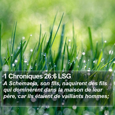 1 Chroniques 26:6 LSG Bible Verse Image