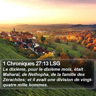 1 Chroniques 27:13 LSG Bible Verse Image