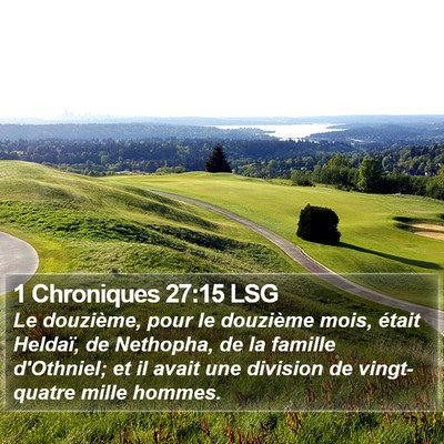 1 Chroniques 27:15 LSG Bible Verse Image
