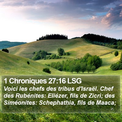 1 Chroniques 27:16 LSG Bible Verse Image