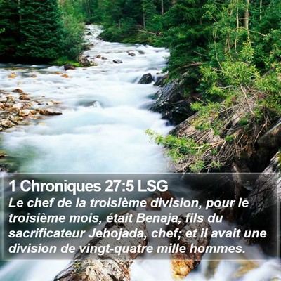 1 Chroniques 27:5 LSG Bible Verse Image