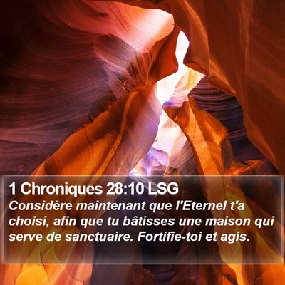 1 Chroniques 28:10 LSG Bible Verse Image