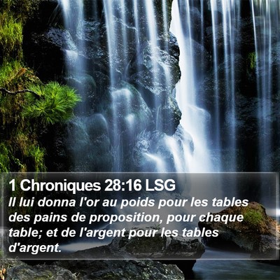 1 Chroniques 28:16 LSG Bible Verse Image