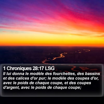 1 Chroniques 28:17 LSG Bible Verse Image