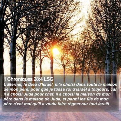 1 Chroniques 28:4 LSG Bible Verse Image