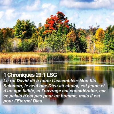 1 Chroniques 29:1 LSG Bible Verse Image