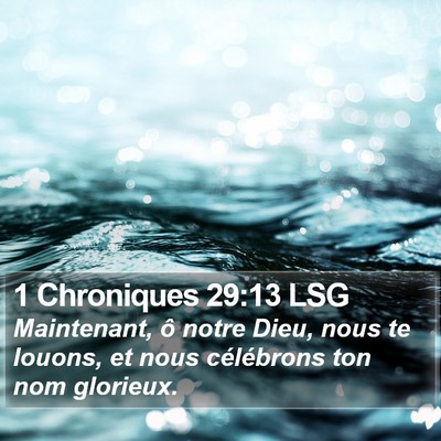 1 Chroniques 29:13 LSG Bible Verse Image