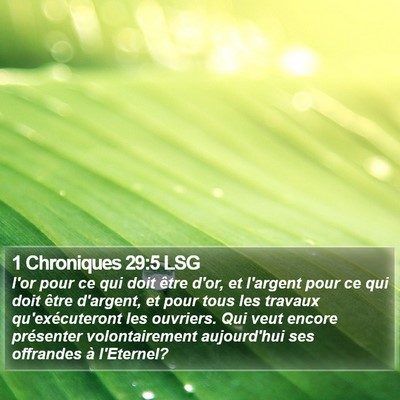 1 Chroniques 29:5 LSG Bible Verse Image