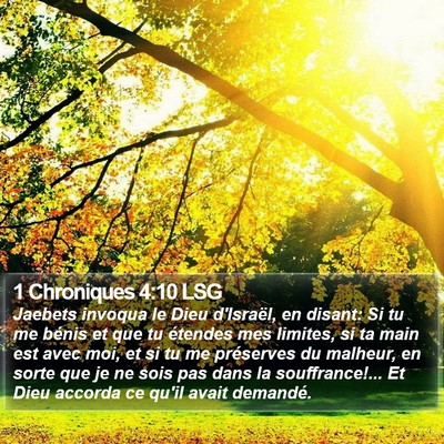 1 Chroniques 4:10 LSG Bible Verse Image